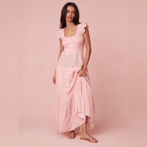 LoveShackFance Chessie Cotton Maxi Dress in Strawberry Macaroon